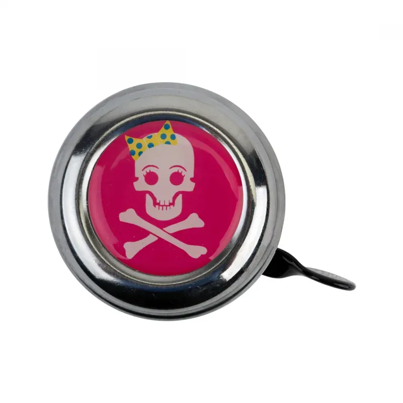 Clean Motion Silver Swell Bicycle Bell - Girly Skull