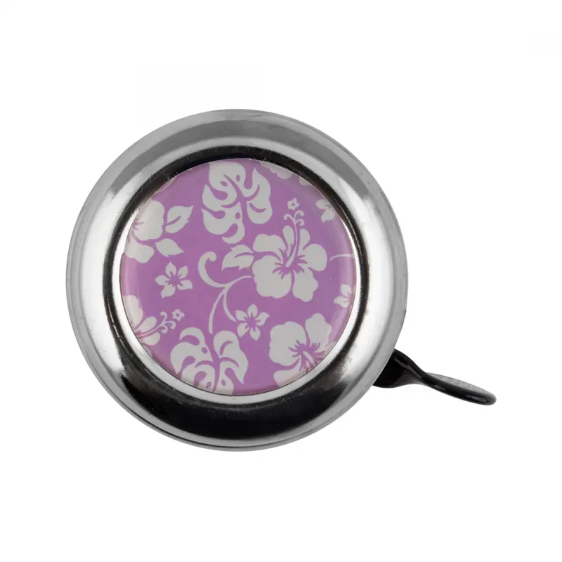 Clean Motion Silver Swell Bicycle Bell - Pink Flowers