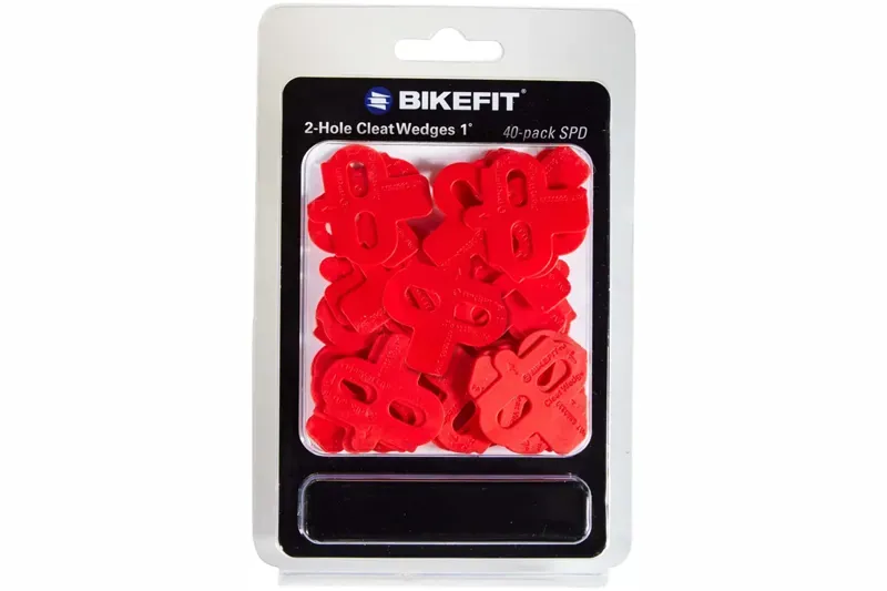Bikefit MTB/SPD Compatible 2-Hole 1deg Cleat Wedges in Red