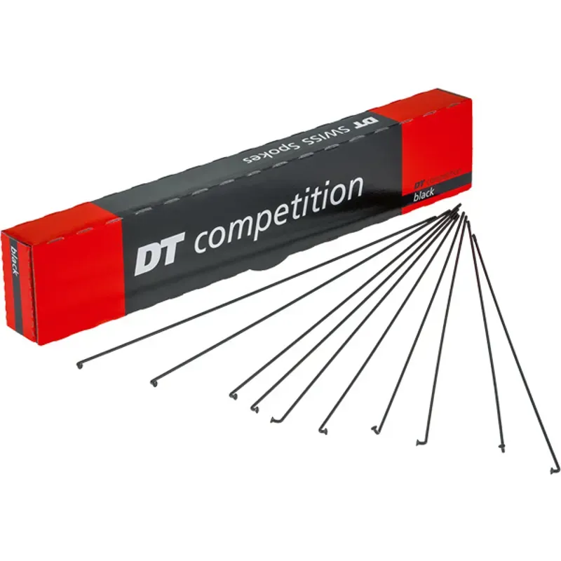 DT Swiss Competition Spoke: 2.0/1.8/2.0mm 280mm J-Bend Black Box Of 100 Black