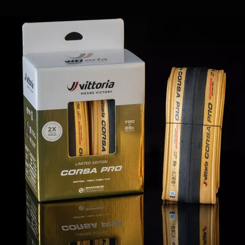 Vittoria Corsa Pro Limited Edition 700x28c 2-pack Tires in Gold/Black