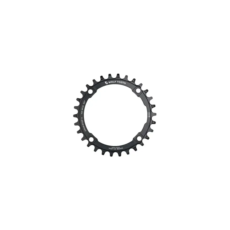 Wolf Tooth 104 BCD Chainring - 38t 104 BCD 4-Bolt Drop-Stop B Black