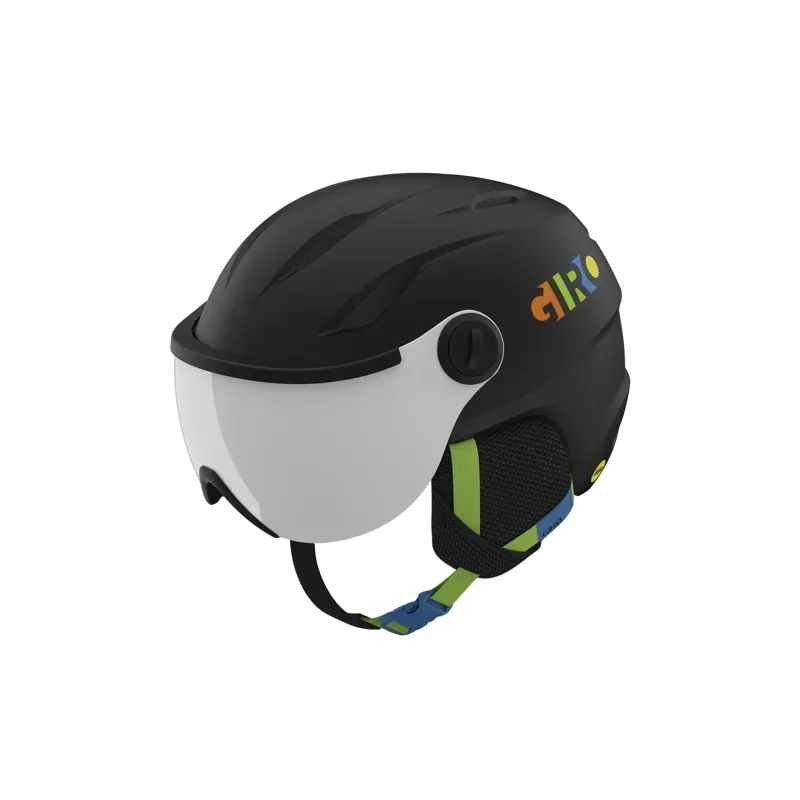 Giro Buzz MIPS Youth Snow Helmet in Matte Black/Party Blocks