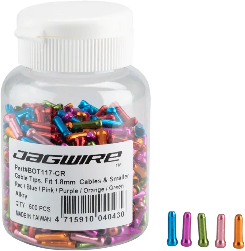 ND - Jagwire 1.8mm Cable End Crimps Combo 500-bottle in Multicolour
