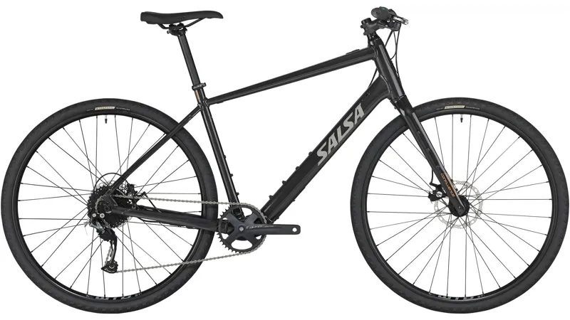 Salsa Confluence Flat Bar Altus 1x9 Ebike - 700c Aluminum Black