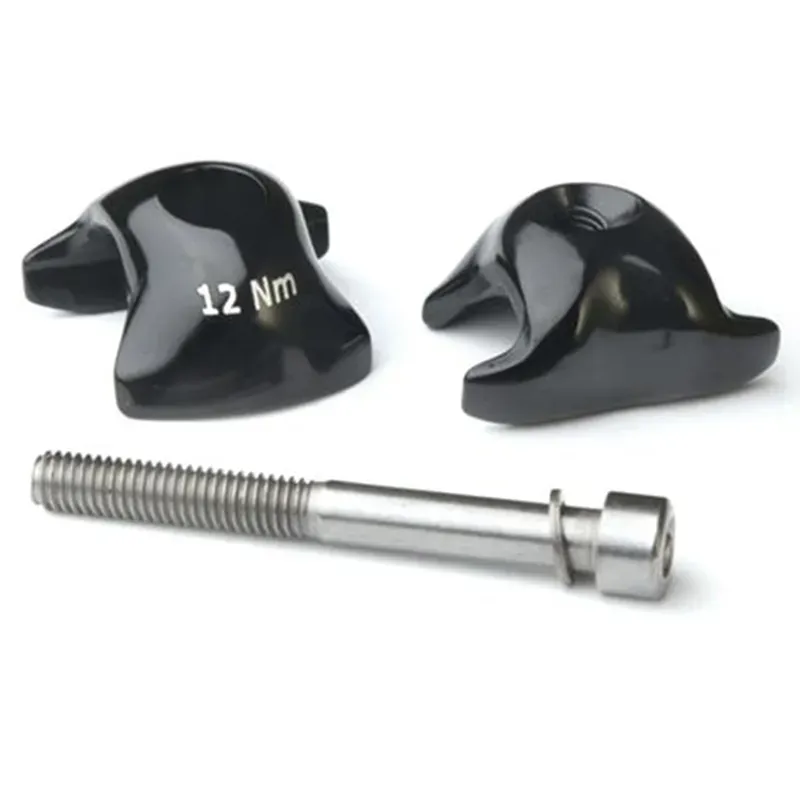 Ritchey WCS 1-Bolt Seatpost Saddle Rail Clamp - Outer Plates For Carbon Posts 7 X 9.6mm Rails Black