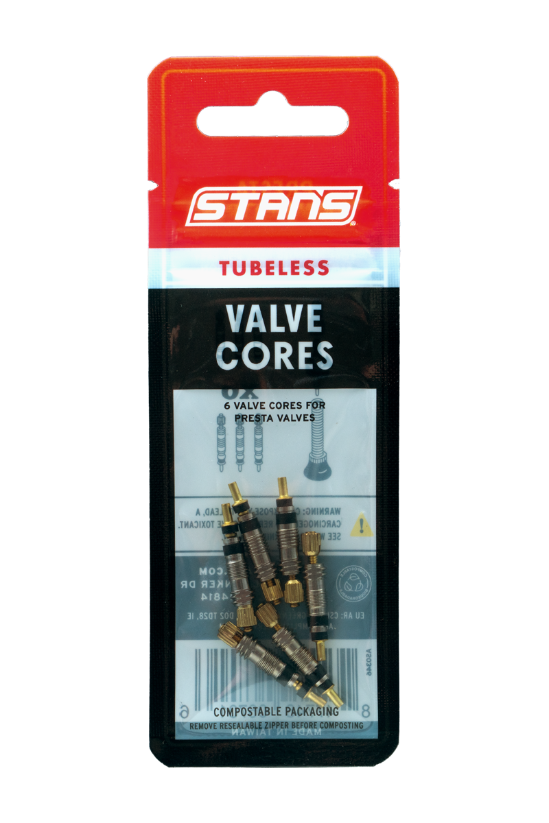 Stan's Tubeless Universal Presta Valve Core Rep. 6-pack in Silver-2