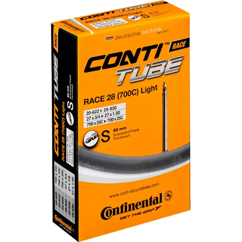 Continental Light Tube - 700 X 20 - 25mm 60mm Presta Valve 700 x 20 - 25