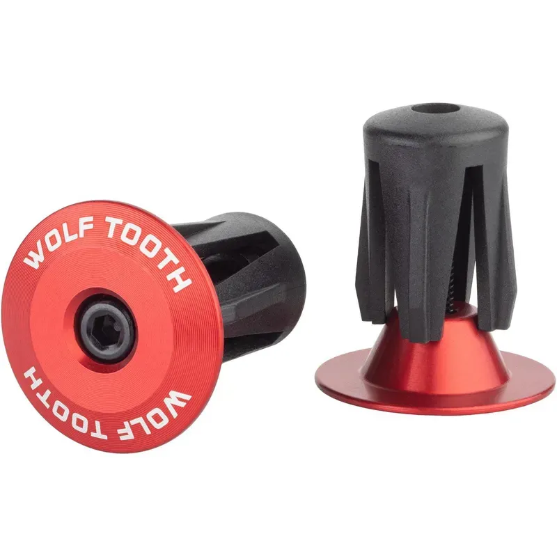 Wolf Tooth Alloy Bar End Plugs in Red