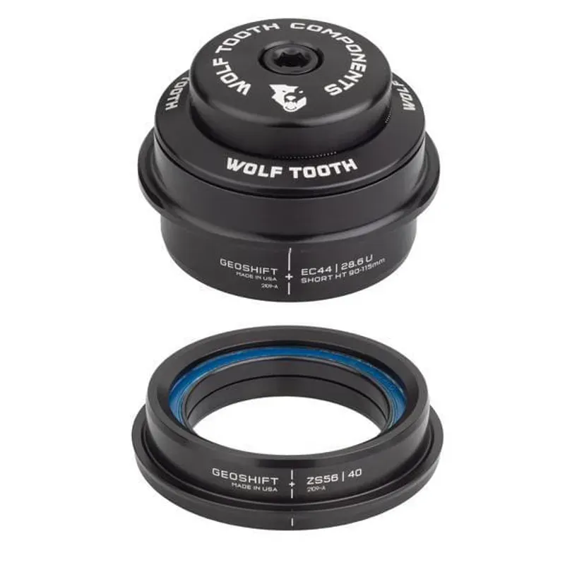 Wolf Tooth GeoShift Performance Angle Headset - 2 Deg Short EC44/ZS56 Black